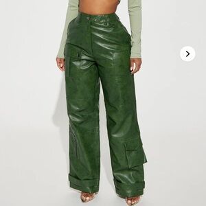 Fashion Nova - Aviva Washed Faux Leather Cargo Pant